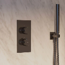 SLIDE Unterputz-Duschsystem mit Thermostat Anthrazit gebürstet (AT)