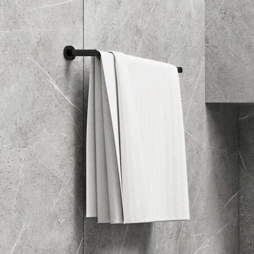 Modern Project Handtuchbügel, 40 cm Schwarz matt (BLM)