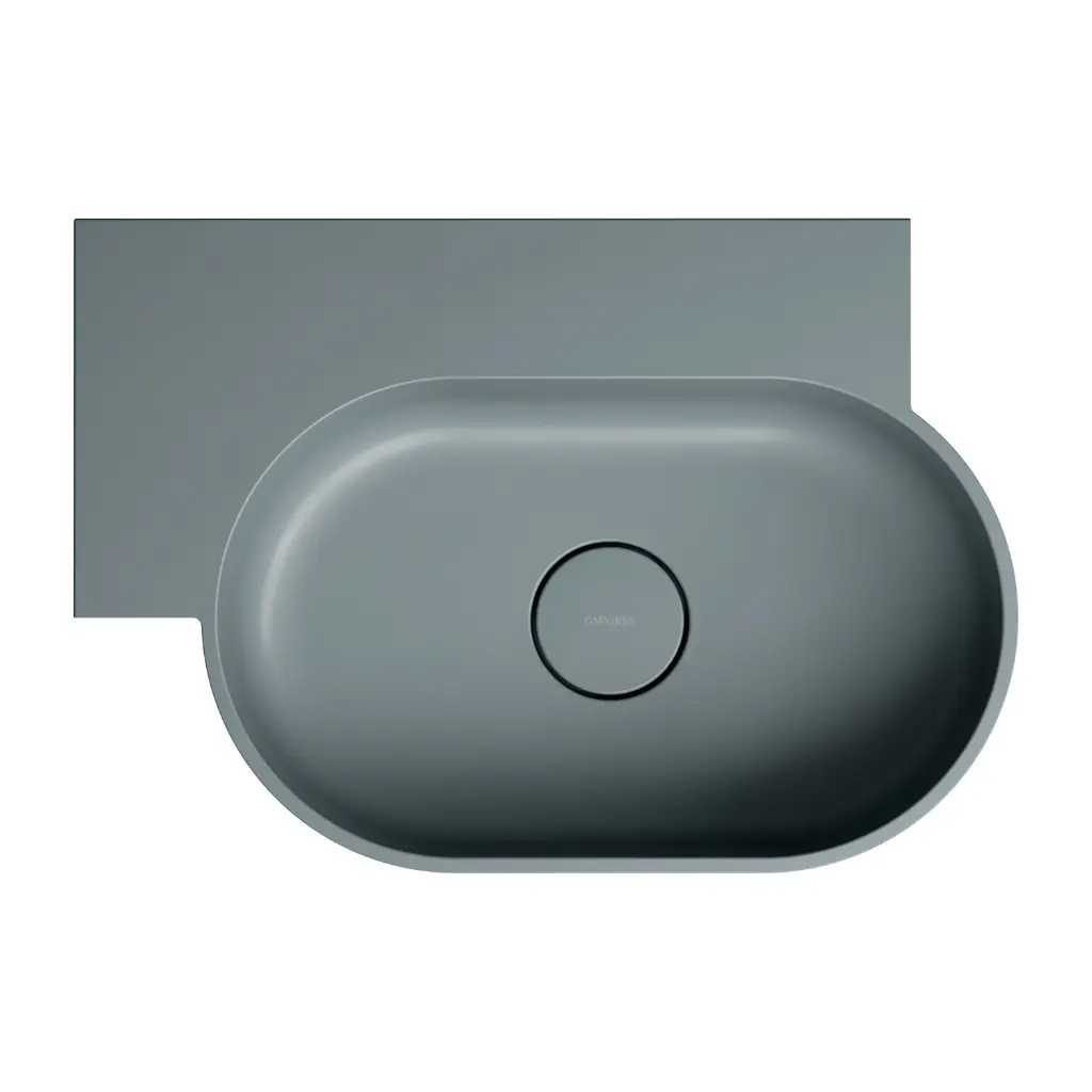 OVO M+ Aufsatz- und Wandwaschtisch - links,Ash grey matt (AG)55 x 36 cm OVO555UWLAG