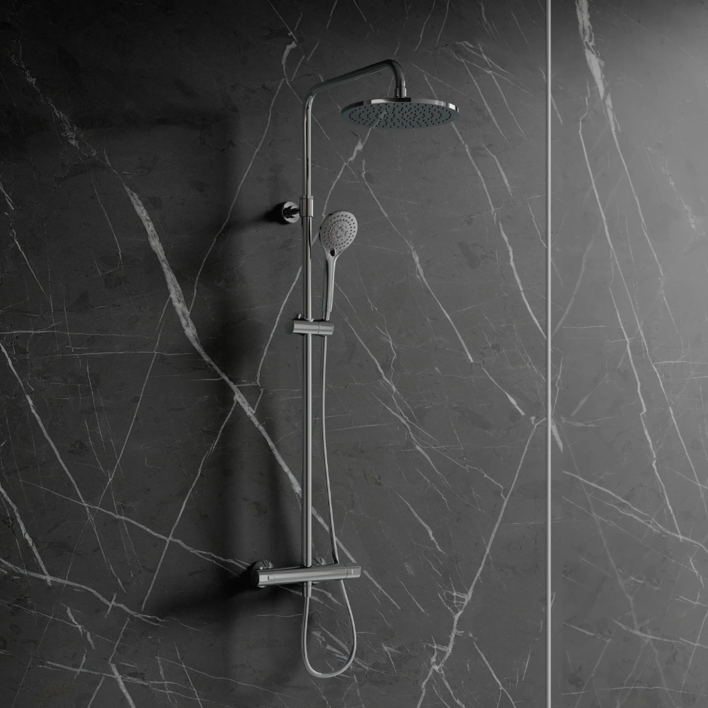 Y Aufputz-Duschsystem mit Thermostat Chrom poliert (CR) Y1244LUXLCR