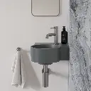 OVO M+ Aufsatz- und Wandwaschtisch - rechts,Ash grey matt (AG)33 x 34 cm OVO335UWPAG