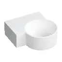 OVO M+ Aufsatz- und Wandwaschtisch - links,Weiß matt (BM)33 x 34 cm OVO335UWLBM