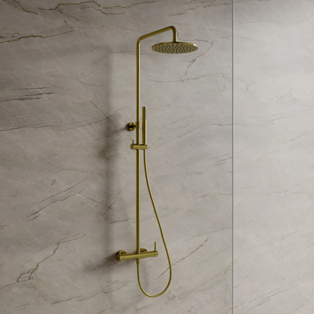 Y Aufputz-Duschsystem mit Thermostat Messing gebürstet (BSB) Y1244MBSB