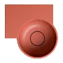 OVO M+ Aufsatz- und Wandwaschtisch - links,Terracotta matt (TE)33 x 34 cm  OVO335UWLTE