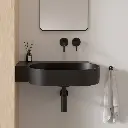 OVO M+ Aufsatz- und Wandwaschtisch - links,Black lava matt (BLV)64 x 44 cm OVO645UWLBLV