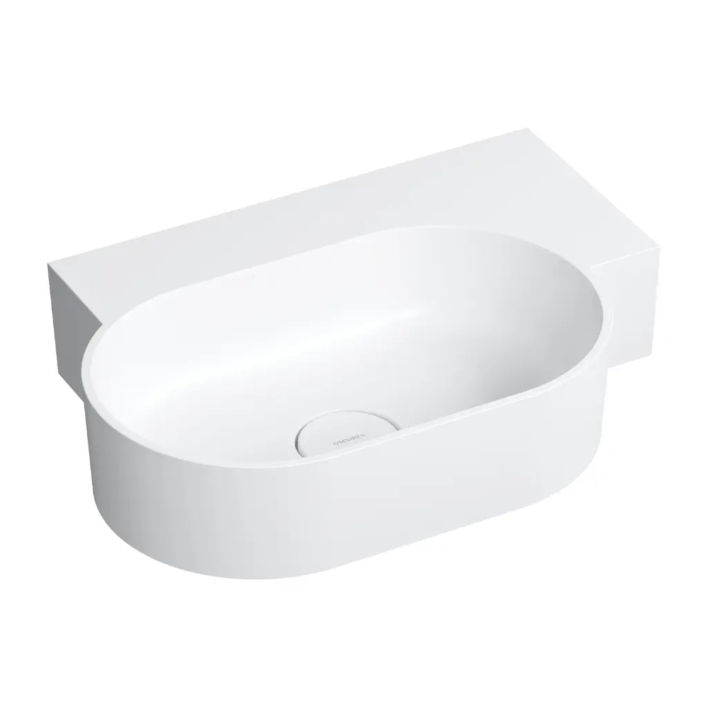 OVO M+ Aufsatz- und Wandwaschtisch - rechts,Weiß matt (BM) 55 x 36 cm OVO555UWPBM