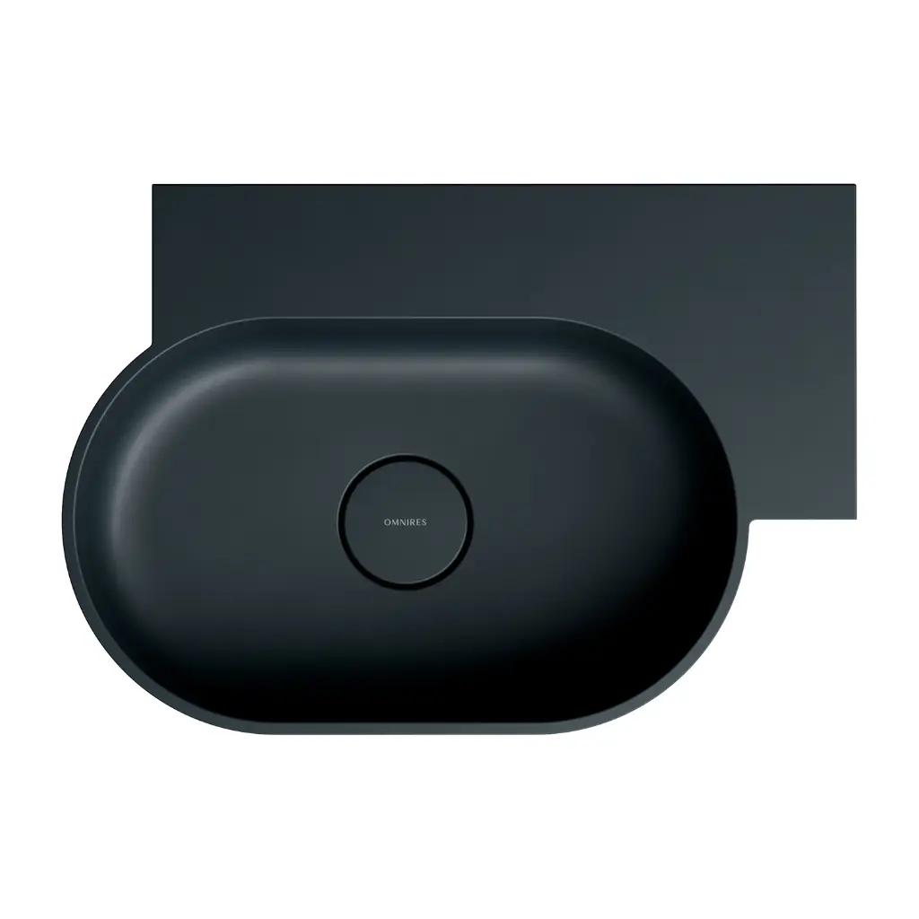 OVO M+ Aufsatz- und Wandwaschtisch - rechts,Black lava matt (BLV)55 x 36 cm OVO555UWPBLV