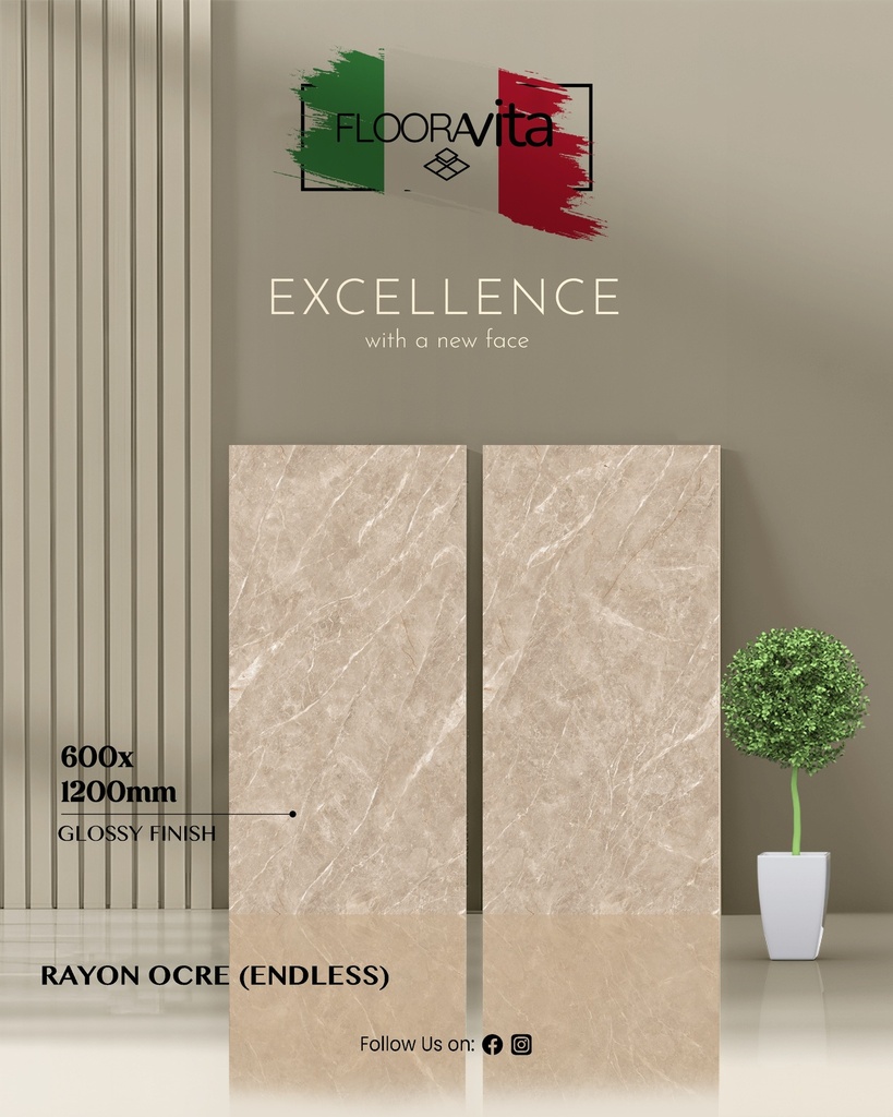 Infinity Rayon Ocre Hochglanz 60x120x0,9cm (Flooravita)