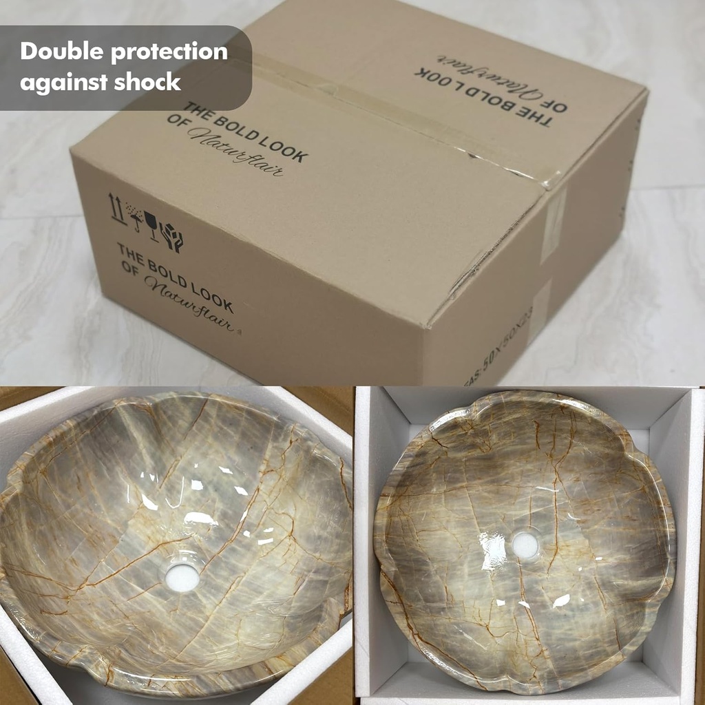 Design-Waschschale aus Keramik – Blütenform 42 × 15 cm, Handgefertigt, Rosin Jade