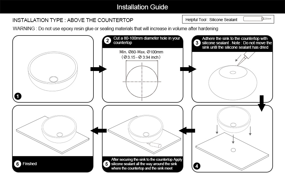 Design-Aufsatzwaschbecken Keramik – Rund 420 × 160 mm, Jazz White Marmor