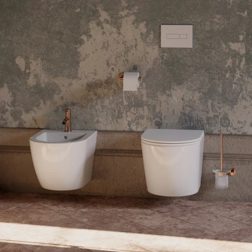 Modern Project Hängend Toilettenbürste Kupfer gebürstetet (CPB)