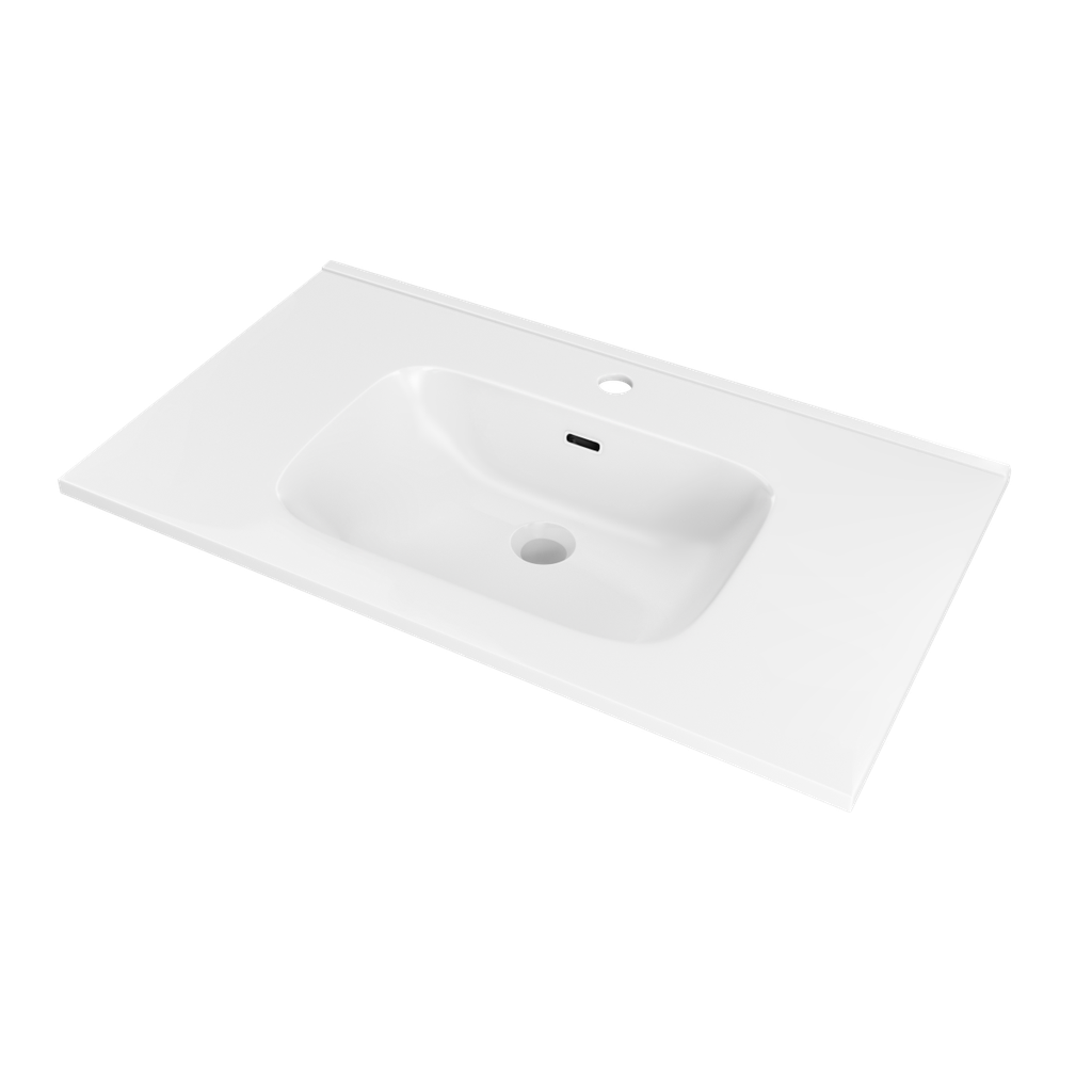 Eingebaute Keramik-Arbeitsplatte „Volterra“. Breite 61 cm. Hochglanzweiß EV.061.C 