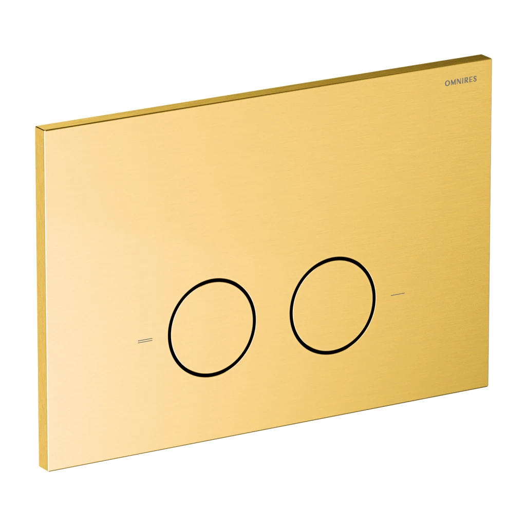 ECO FLUSH SET STRONGFRAME Vorwandelement mit ECO-Spülung für Wand-WC + STEEL-R45 WC-Betätigungsplatte aus Edelstahl Gold gebürstet (GLB) STFWCECO1R45-RGLB