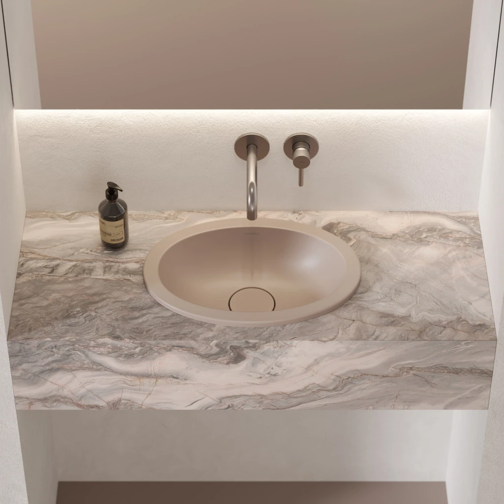 Shell M+  Unterbauwaschtisch,  38 x 25 cm dune beige matt (DB) SHELL380UPDB