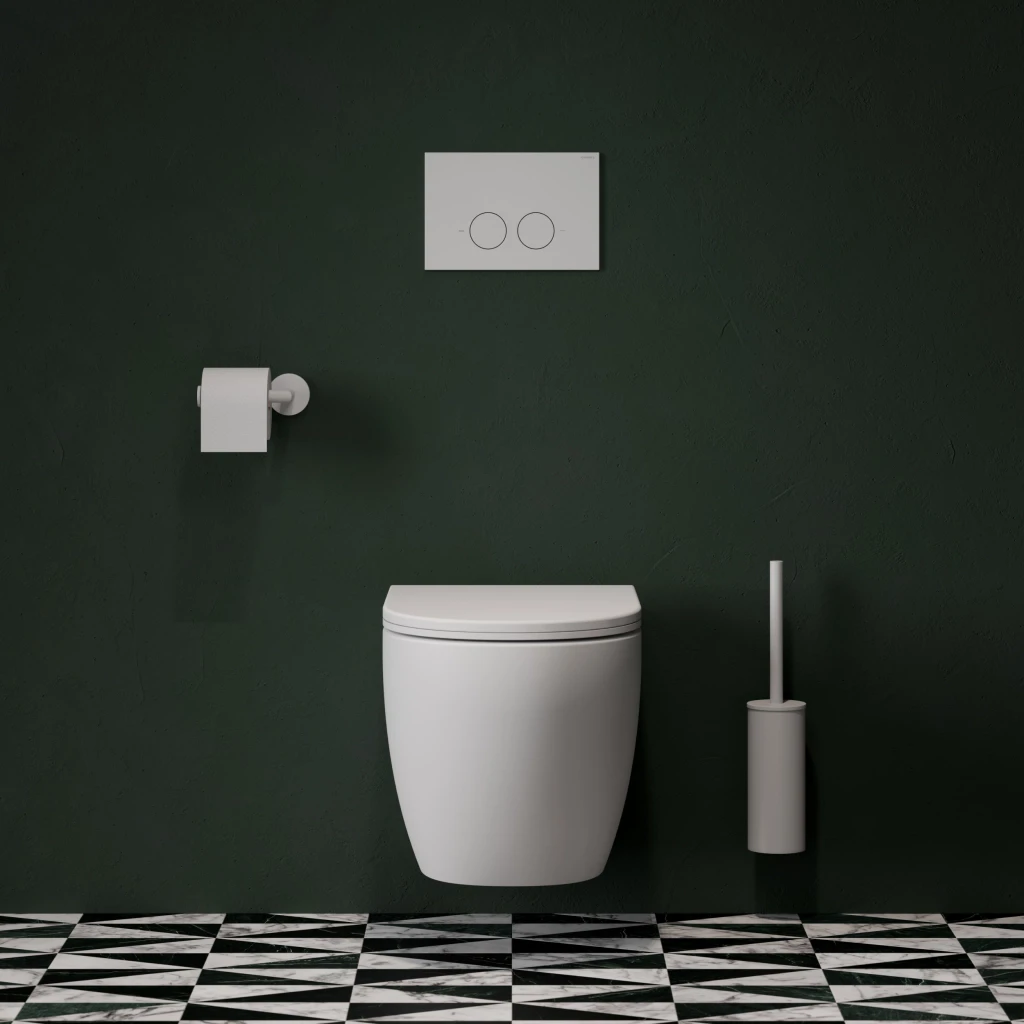 STRONGFRAME Vorwandelement mit ECO-Spülung + MINIMAL WC-Betätigungsplatte Weiß matt (WM) STFWCECO1M-RWM 
