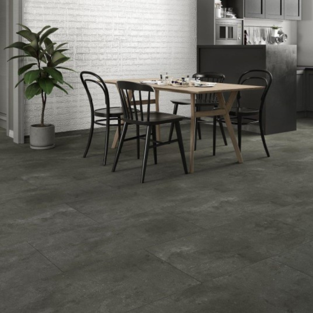 XXXL Design Vinyl Beton Dunkel (Fliesen Optik) KLEBE 914x457x2,5mm ULTRAMATT
