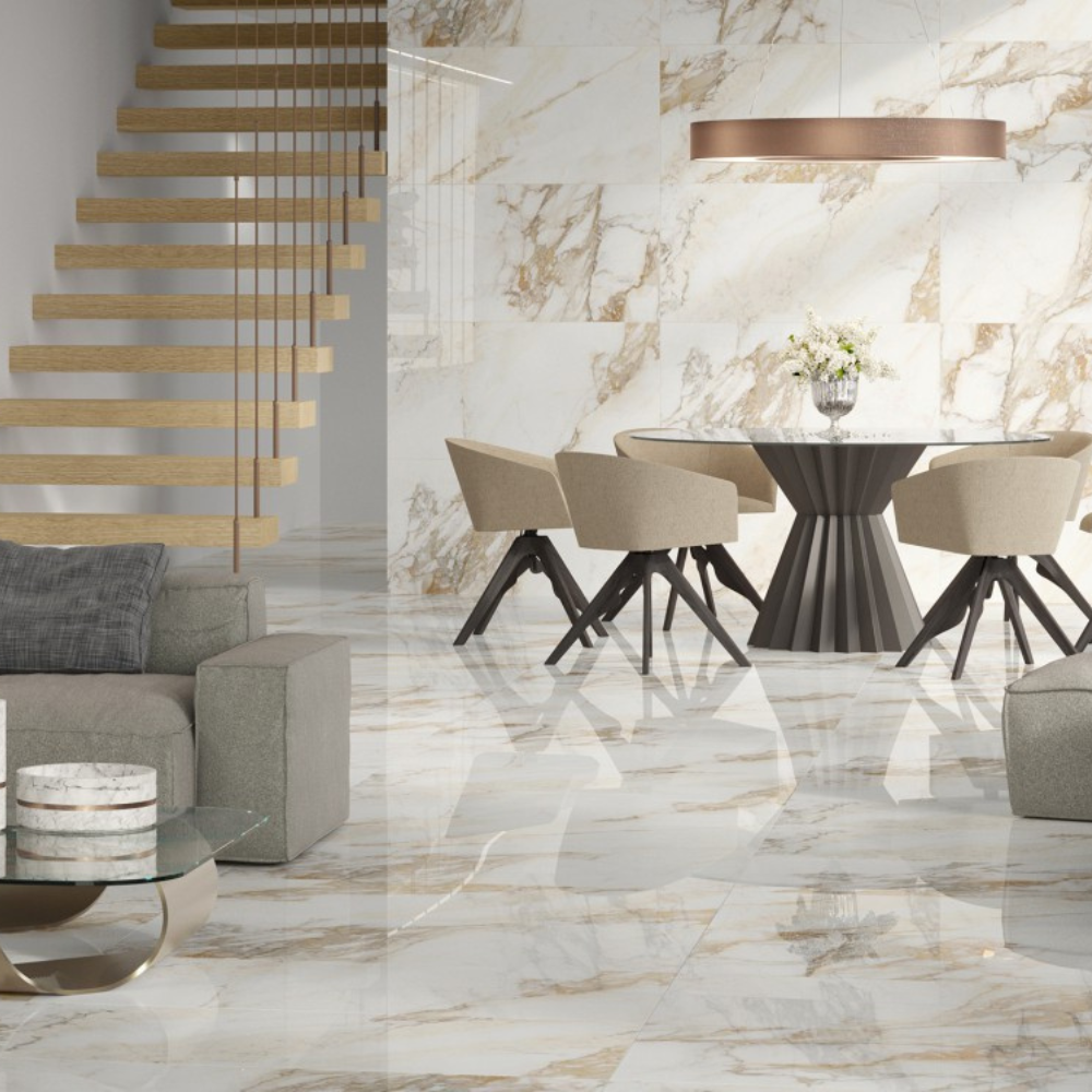 60x60cm Divina Calacatta Gold Hochglanz 9mm