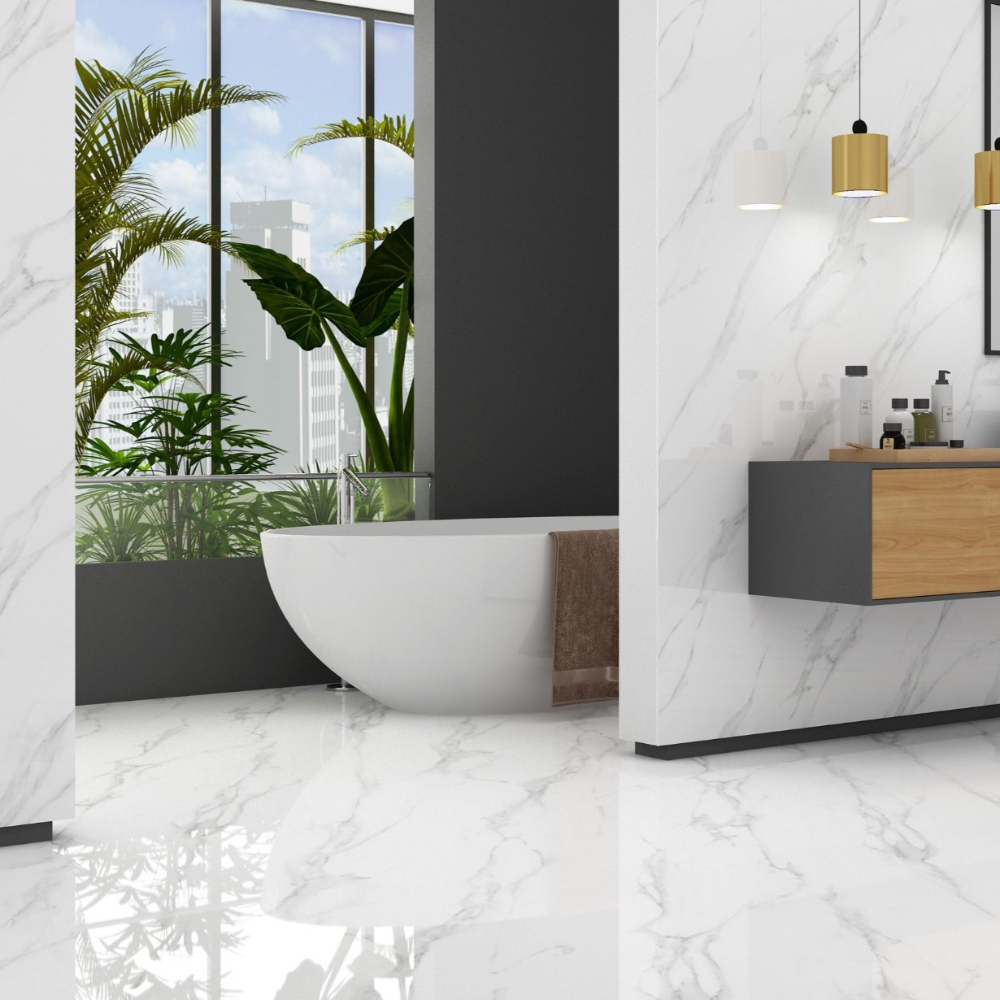 120x120cm Prisma Statuario Hochglanz 9mm