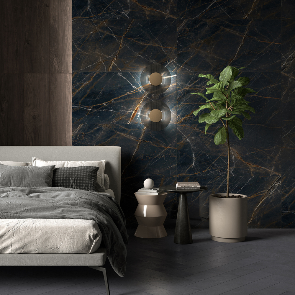 Supernova Blue Brown Hochglanz 120x278cm 6mm