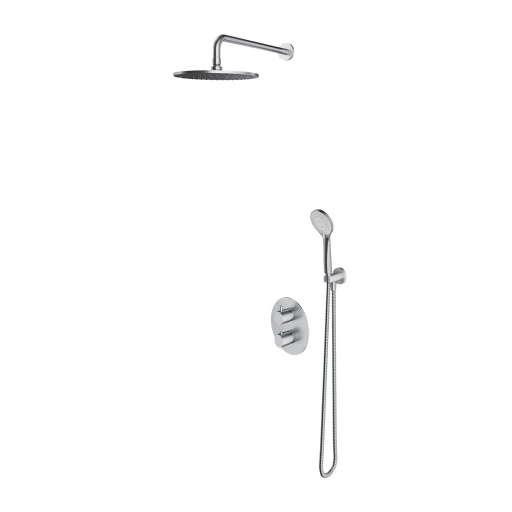 Unterputz-Duschsystem mit Thermostat Nickel gebürstet (NI)