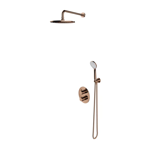 Unterputz-Duschsystem mit Thermostat Kupfer poliert (CP)