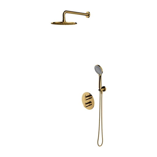 Y Unterputz-Duschsystem mit Thermostat Gold poliert (GL)