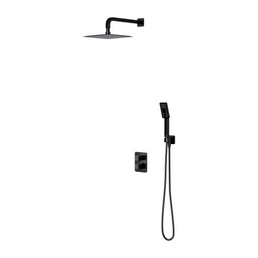 PARMA Unterputz-Duschsystem mit Thermostat Schwarz matt (BLM)