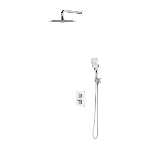 PARMA Unterputz-Duschsystem mit Thermostat Chrom / Weiß poliert (CRB)