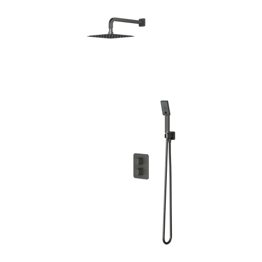 SLIDE Unterputz-Duschsystem mit Thermostat Graphit gebürstet (GR)