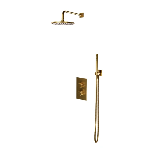 CONTOUR Unterputz-Duschsystem mit Thermostat Gold gebürstetet (GLB) 