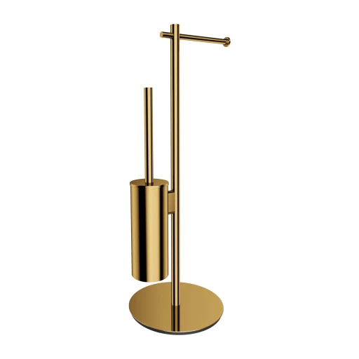 Modern Project Ständer für Papier- und Toilettenbürste  Gold poliert (GL)