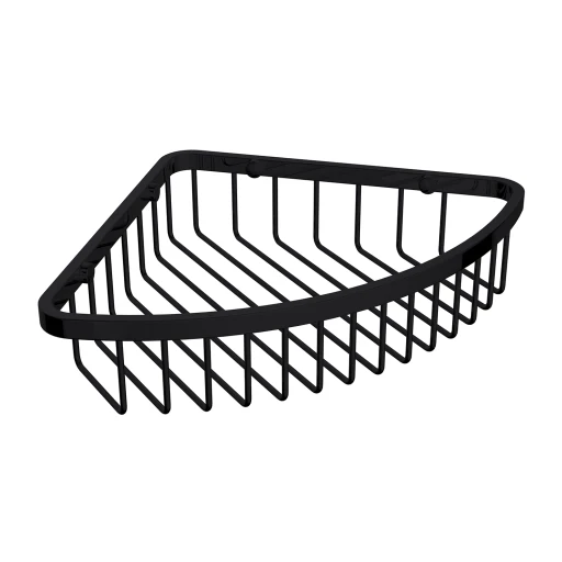 Uni Duschkorb,  Eck Duschkorb, 20 x 20 x 5 cm Schwarz matt (BLM)