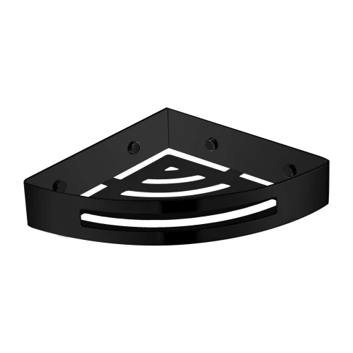 Uni Duschkorb Eck,   21 x 21 x 5 cm Schwarz matt (BLM)