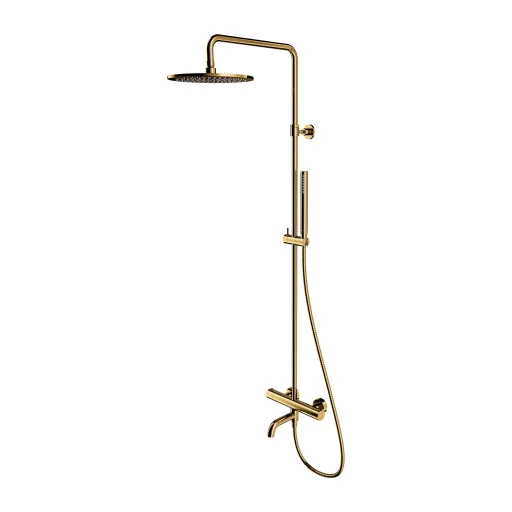 Y Aufputz-Badewannensystem mit Thermostat Gold poliert (GL)