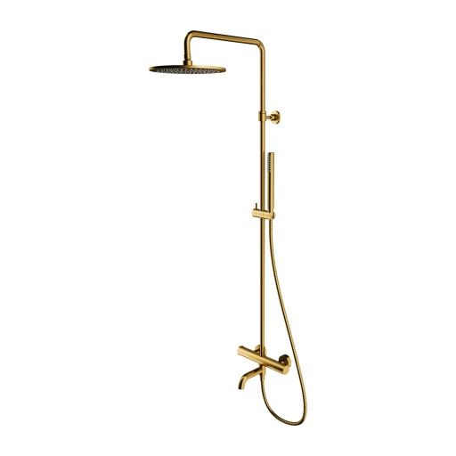 Y Aufputz-Badewannensystem mit Thermostat Gold gebürstetet (GLB) Y1234GLB