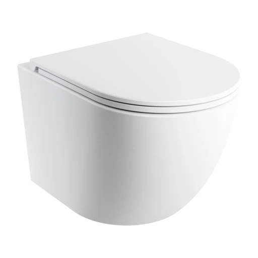 Ottawa Wand-WC SILENT POWER™ mit WC-Sitz mit Absenkautomatik, 49 x 37cm Weiß matt (BM) OTTAWASPMWBM