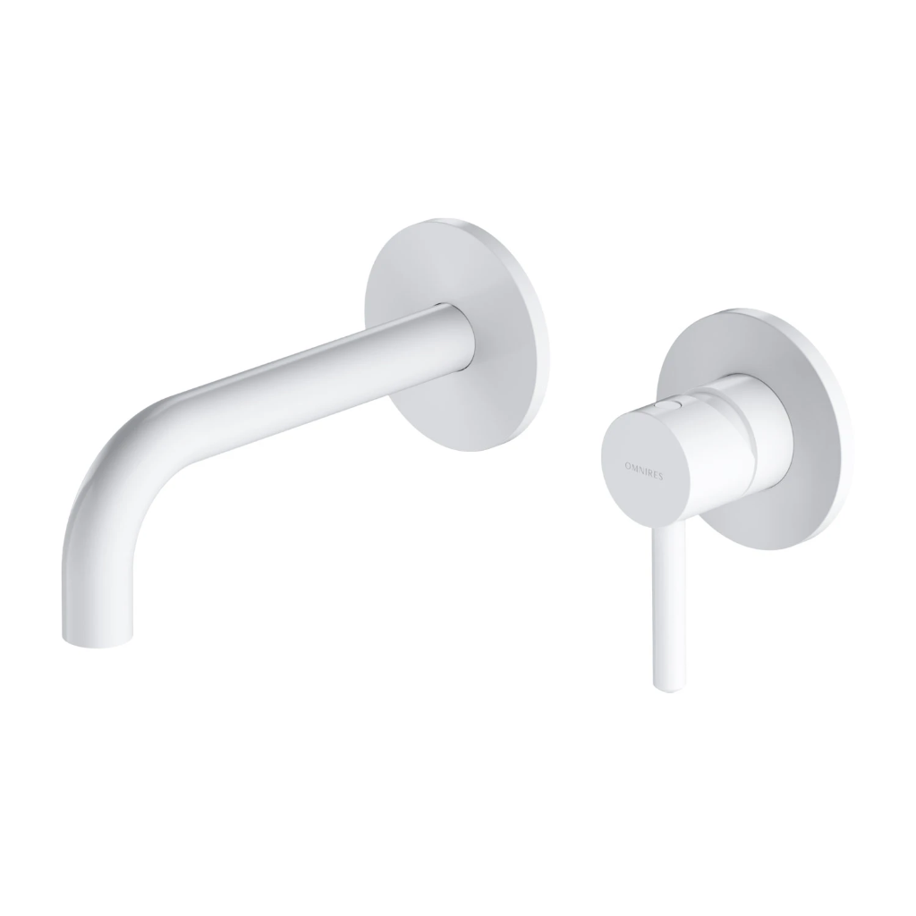 Y Unterputz Waschtischarmatur mit langem Auslauf Weiß Matt WM