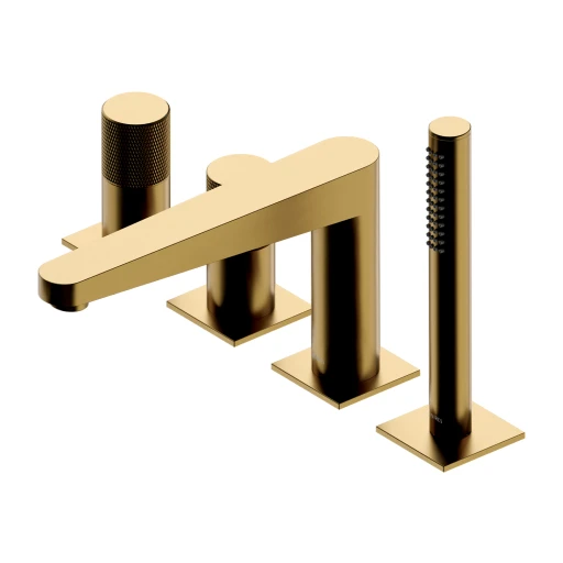 Contour 4-Loch-Badewannenarmatur Gold gebürstetet (GLB)