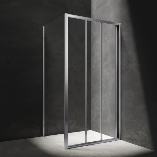Bronx Rechteck-Duschkabine mit Schiebetür, 110 x 90 cm Chrom poliert / klarglas (CRTR) BR1191CRTR