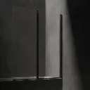 Kingston Einflügelige Badewannen-Duschwand, 70 cm Schwarz matt / klarglas (BLMTR) XHE85BLTR