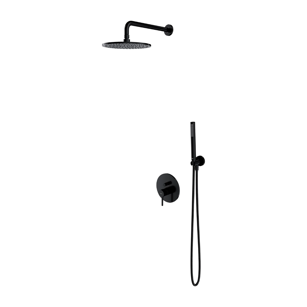 Y Aufputz-Badewannensystem mit Thermostat Schwarz seidenmatt (BLH) SYSY18BL