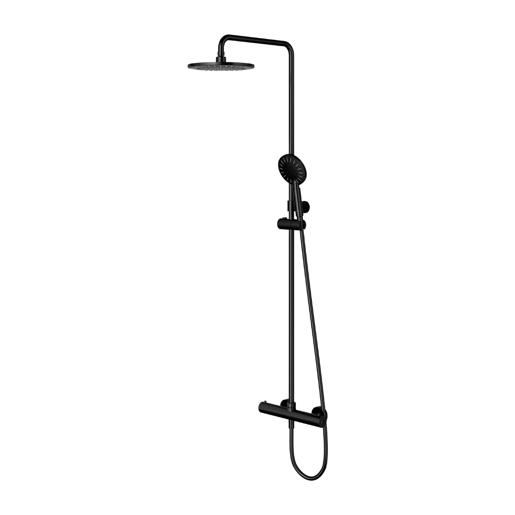 UNI Aufputz-Duschsystem mit Thermostat Schwarz matt (BLM) Y1244NBL