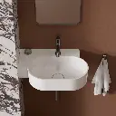 OVO M+ Aufsatz- und Wandwaschtisch - links,Weiß glänzend (BP)55 x 36 cm OVO555UWLBP
