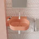 OVO M+ Aufsatz- und Wandwaschtisch - links,Coral matt (CO) 55 x 36 cm OVO555UWLCO