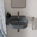 OVO M+ Aufsatz- und Wandwaschtisch - links,Ash grey matt (AG)55 x 36 cm OVO555UWLAG