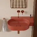 OVO M+ Aufsatz- und Wandwaschtisch - rechts,Terracotta matt (TE)64 x 44 cm OVO645UWPTE