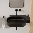 OVO M+ Aufsatz- und Wandwaschtisch - rechts,Black lava matt (BLV)64 x 44 cm OVO645UWPBLV