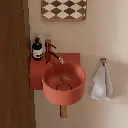 OVO M+ Aufsatz- und Wandwaschtisch - links,Terracotta matt (TE)33 x 34 cm  OVO335UWLTE