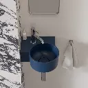 OVO M+ Aufsatz- und Wandwaschtisch - links,Midnight blue matt (MB)33 x 34 cm OVO335UWLMB