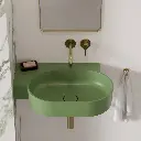 OVO M+ Aufsatz- und Wandwaschtisch - links,Olive matt (OL)64 x 44 cm OVO645UWLOL